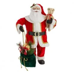 Home Accents Holiday 3 ft Santa With Present Bag and Bear