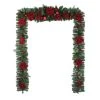 Home Accents Holiday 17 ft. Berry Bliss Mixed Pine Artificial Christmas Garland with Poinsettia