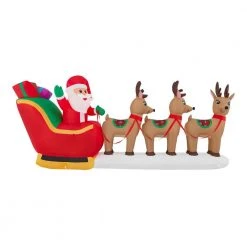 Home Accents Holiday 12 ft Santa in Sleigh With Reindeer Holiday Inflatable -HOME ACCENTS HOLIDAY Sales home accents holiday christmas inflatables 22gm80053 40 1000