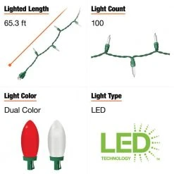 Home Accents Holiday 100L Red/White C9 LED Lights -HOME ACCENTS HOLIDAY Sales home accents holiday christmas string lights 21rt21421rwwcm a0 1000