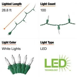 Home Accents Holiday 100L Warm White Mini LED Green Wire Lights -HOME ACCENTS HOLIDAY Sales home accents holiday christmas string lights 22rt100sm ww a0 1000