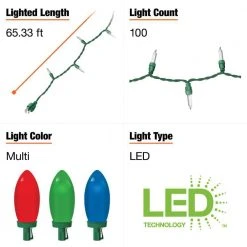 Home Accents Holiday 100L Multi Faceted C9 LED Lights -HOME ACCENTS HOLIDAY Sales home accents holiday christmas string lights ty288 1115 ms a0 1000