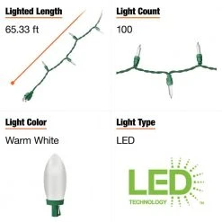 Home Accents Holiday 100L Warm White Faceted C9 LED Lights -HOME ACCENTS HOLIDAY Sales home accents holiday christmas string lights ty288 1115 ww a0 1000