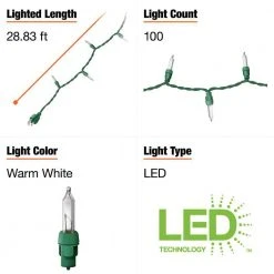 Home Accents Holiday 100L Warm White Mini LED Steady Lit Lights -HOME ACCENTS HOLIDAY Sales home accents holiday christmas string lights ty622 1715ww a0 1000