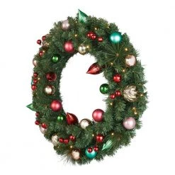 Home Accents Holiday 30 in. Festive Nutcracker Battery Operated Pine LED Pre-Lit Artificial Christmas Wreath with Timer -HOME ACCENTS HOLIDAY Sales home accents holiday christmas wreaths 22ne50006 40 1000 1