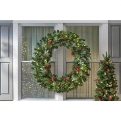 Home Accents Holiday 48 in Prelit Woodmore Wreath -HOME ACCENTS HOLIDAY Sales home accents holiday christmas wreaths chzh3811602t11 e1 1000