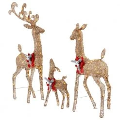 Home Accents Holiday 3-Piece Warm White LED Gold Deer Family Holiday Yard Decoration -HOME ACCENTS HOLIDAY Sales home accents holiday christmas yard decorations 21rt45820112 40 1000