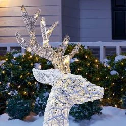 Home Accents Holiday 3.5 ft Warm White LED Laying Buck Gold Bow Holiday Yard Decoration -HOME ACCENTS HOLIDAY Sales home accents holiday christmas yard decorations 22rt1252211 1d 1000