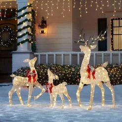 Home Accents Holiday 4.5 ft Warm White LED Buck with Bow Holiday Yard Decoration -HOME ACCENTS HOLIDAY Sales home accents holiday christmas yard decorations 22rt1272211 a0 1000
