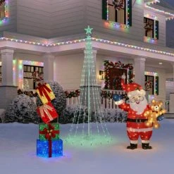 Home Accents Holiday 5 ft Warm White LED Santa with Teddy Bear Holiday Yard Decoration -HOME ACCENTS HOLIDAY Sales home accents holiday christmas yard decorations 22rt1942214 1d 1000