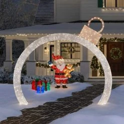 Home Accents Holiday 5 ft Warm White LED Santa with Teddy Bear Holiday Yard Decoration -HOME ACCENTS HOLIDAY Sales home accents holiday christmas yard decorations 22rt1942214 a0 1000