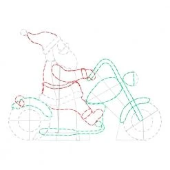 Home Accents Holiday 4 ft Silhouette Motorcycle Santa Holiday Yard Decoration
