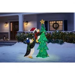 Home Accents Holiday 62 in Penguins with Christmas Tree Holiday Yard Decoration -HOME ACCENTS HOLIDAY Sales home accents holiday christmas yard decorations ty337 1611 1 e1 1000