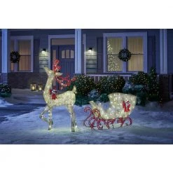 Home Accents Holiday 5 ft Gold Reindeer with 44 in Sleigh Holiday Yard Decoration -HOME ACCENTS HOLIDAY Sales home accents holiday christmas yard decorations ty374 375 1411 e1 1000