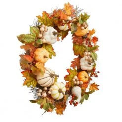 Home Accents Holiday 30 in Mixed Pumpkins Fall Harvest Wreath -HOME ACCENTS HOLIDAY Sales home accents holiday fall wreaths 21ge10013 40 1000