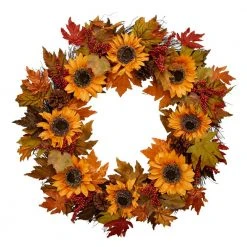 Home Accents Holiday 30 in Sunflower and Berry Fall Harvest Wreath