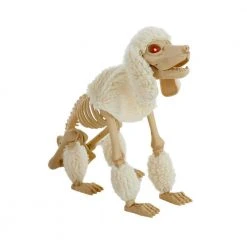 Home Accents Holiday 17 in. Animated Skeleton Poodle with LED Eyes