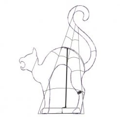 Home Accents Holiday 4.5 ft LED Purple Cat Silhouette Halloween Yard Decoration