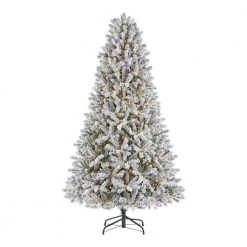 Home Accents Holiday 7.5 ft Starry Light Flocked Christmas Tree