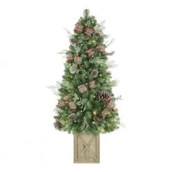 Home Accents Holiday 4.5 ft Woodmore Pine Potted Christmas Tree